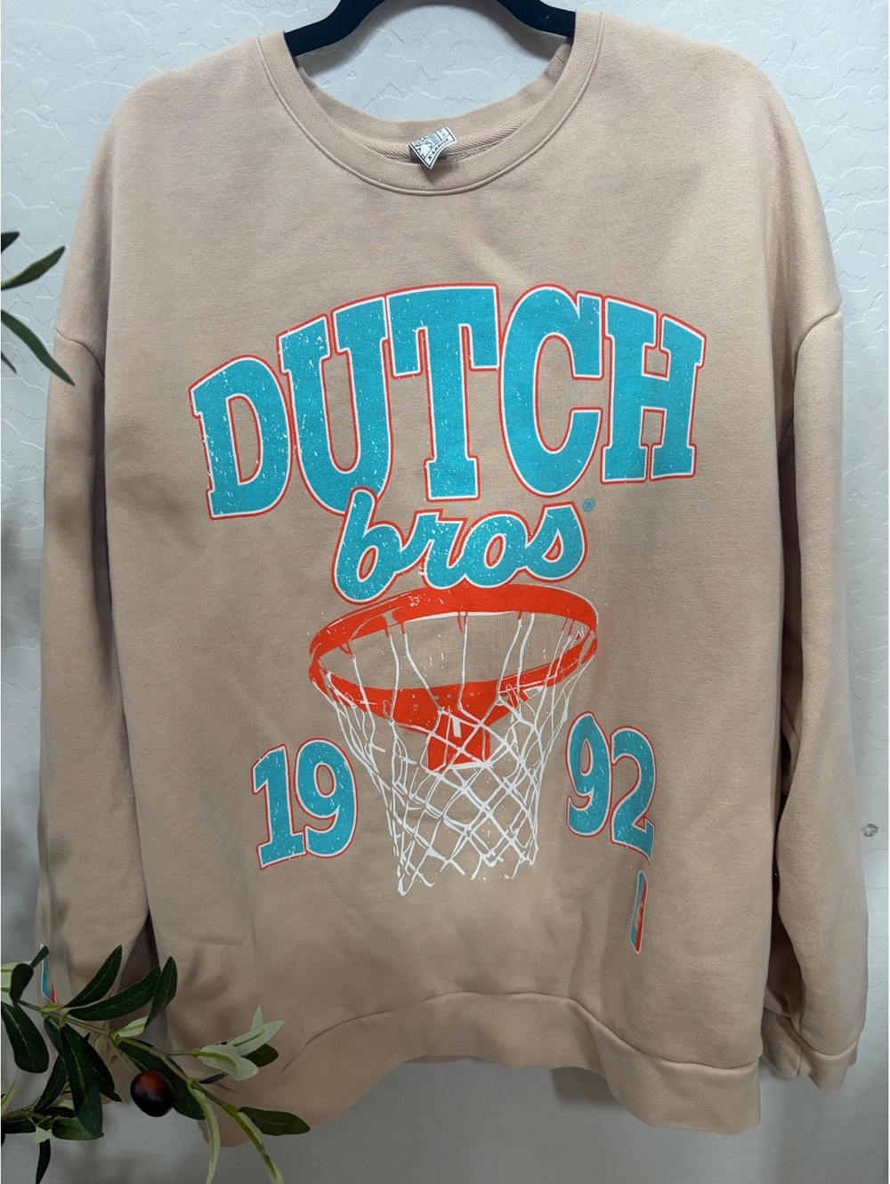 Dutch bros merch drop crewneck basketball hoop db 1992